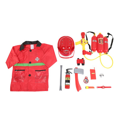 

12PCS Fire Chief Role Play Pretend Firemen Caps Clothes Extinguishers Toy