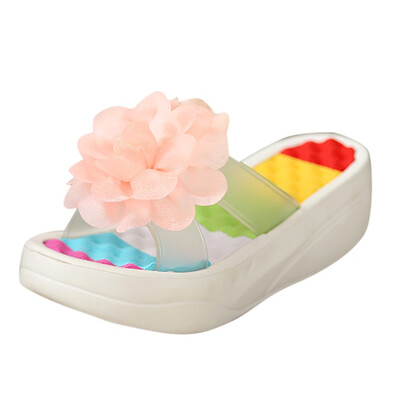 

Rose Summer Sandals Platform Flip Flops Slippers Sandals Swing Wedge Women Hole Shoes