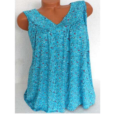 

Womens Summer Loose Sleeveless Vest T Shirt Blouse Lady Boho Lace Tops Plus Size