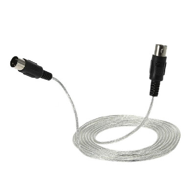 

3m 10ft MIDI Extension Cable 5 Pin Plug Male to Male Connector Silver for MIDI devices