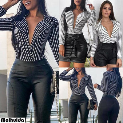 

Women&39s Striped Casual Tops Shirt Loose Fashion Blouse Clothes Plus Size T-Shirt