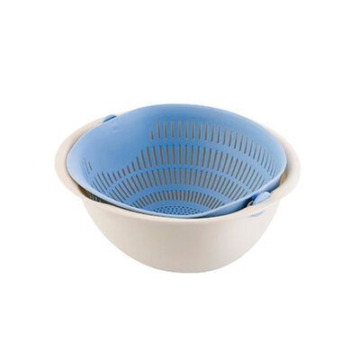 

Drain Basket Plastic Double Layer Vegetable Washing Fruit Kitchen Storage Holder
