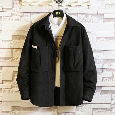 

Toponeto New Style For Men In Autumn Winter Corduroy Large Pocket Long Sleeve Pure Coat