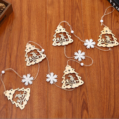 

〖Follure〗Christmas Decor Gifts Wooden Pendant Tree Ornament Party Home Hanging Decor