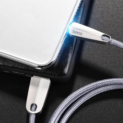 

HOCO U35 Auto Disconnect Micro USB Cable LED Light Fast Charging Data Sync Micro USB Cable For Samsung Xiaomi Huawei-2m