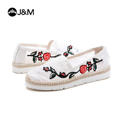 

JO&MARIO solid color flat bottom fashion hemp set foot comfortable breathable canvas casual shoes womens shoes 14624