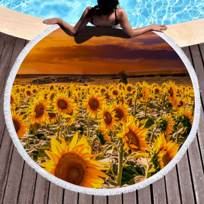 

Toponeto Sunflower Pattern Beach Pool Home Shower Towel Blanket Table Cloth Yoga Mat