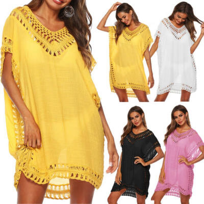 

Women Ladies Bikini Cover Up Bathing Suit Lace Crochet Swimwear Beach Dress