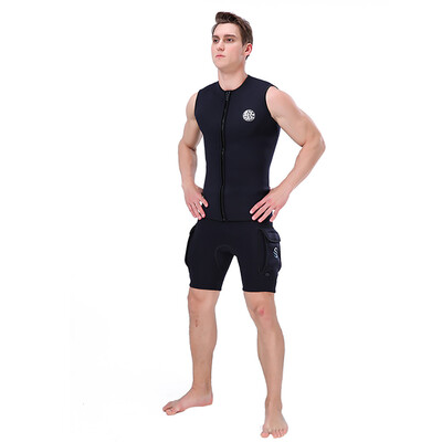 

Saidsome Mens 3mm Black Neoprene Wetsuit Vest Sleeveless Surf Surfing Diving Suit Top diving suit diving water diving mask