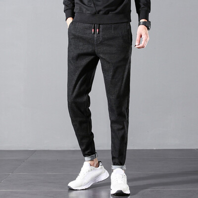 

Gobestart Mens New Fashion Casual Solid Straight Denim Slim Jeans Drawstring Pant