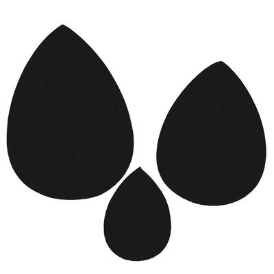 3pcs Black Waterdrop Makeup Foundation Sponge Makeup Cosmetic Puff