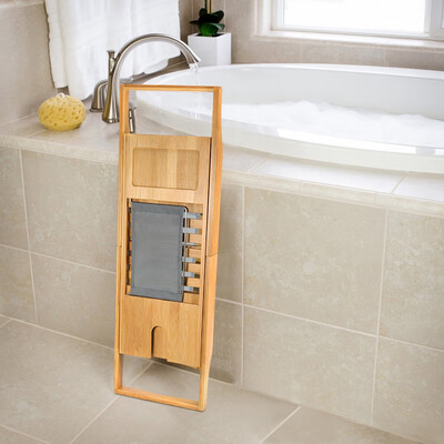 

Greensen Bamboo Bathtub Caddy Non-slip Bath Tub Tray with Extending Sides&Soap Holder Bath Caddy Bathtub Rack