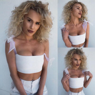 

UK Women Sexy Summer Casual Vest Top Blouse Sleeveless Tube Crop Tops T-Shirt