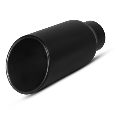 

4" Inlet 6" Outlet Exhaust Tip 15" Length Rolled Edge Tailpipe Black Powder Coat