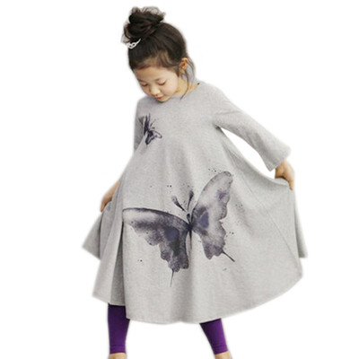 

The new autumn lovely princess dress girls big butterfly trumpet skirt