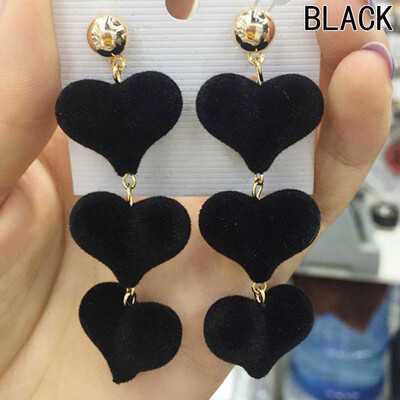 

Fsahion Plush Heart Long Earrings For Women Winter Elegant Dangle Earring Trendy Jewelry