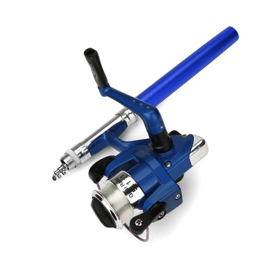 

Saidsome Mini Portable Pocket Fish Pen Shape Aluminum Alloy Fishing Rod Pole Reel fishing bait fishing lure