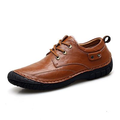

Mens Shoes Fashion Casual Leather Shoes Breathable Casual Shoes For Men Lace Up Man Shoe Brown Black Size 38-44