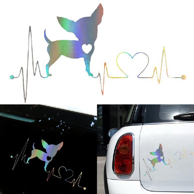 

Cute Car Stickers Creative Bulldog Waterproof Stickers Bumper Warning Car Laser Stickers Window Decoration