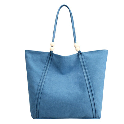 

Tailored Women Big Casual Tote Shopping Bag Lady Canvas Handbag Shoulder Bags Blue