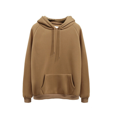 

Harajuku Thicken Women Hoodies Sweatshirt Autumn Winter Fashion Yellow Pullover Pocket Casual Drop-shoulder Coat Female