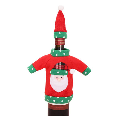 

Toponeto Christmas Decoration Wine Bottle Set Cartoon Lovely Festival Santa Claus Clothes