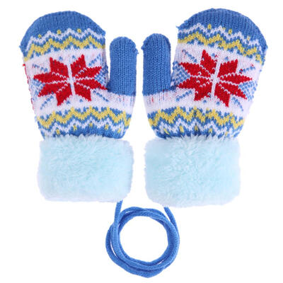 

Warm Winter Baby Kids Knitted Elastic Thickened Ski Casual Mittens Gloves