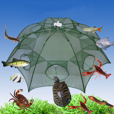 

〖Follure〗Foldable Crab Net Trap Cast Dip Cage Fishing Bait Fish Crawfish Shrimp