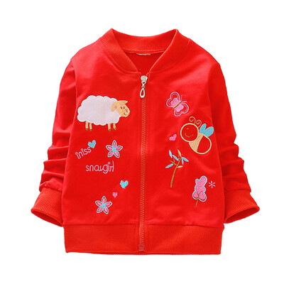 

Spring Autumn Girls Sweatshirt Coat Baby Kids Cartoon Print Baseball Uniform Zipper Shirt Jacket Outwear Baby Kid Coats Clothing