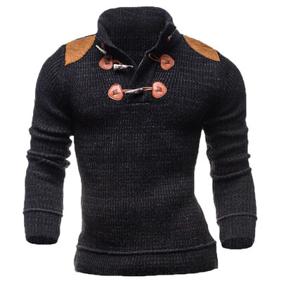 

Mens Long Sleeve Knitted Cardigan V-neck Pullover Button Jumper Warm Sweater Top