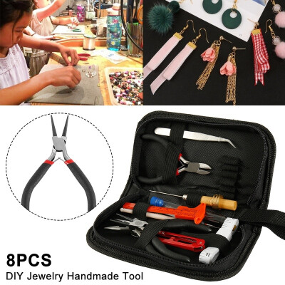 

8Pcsset DIY Jewelry Tools Beading Tool Kit for Jewelry Making DIY Tools Package Beader