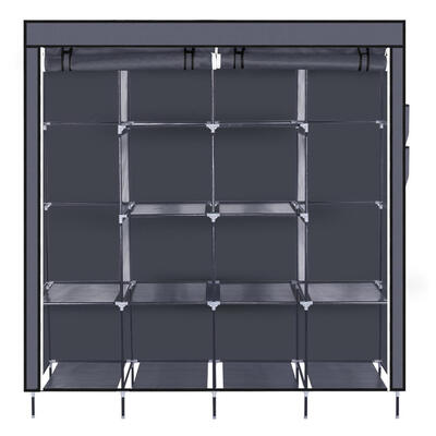 

67" wardrobe closet portable closet clothes storage rack 12 shelves 4 side