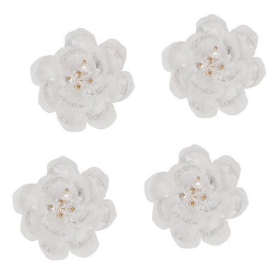 

Greensen 4pcs 4-Layer Camellia Flower Patch Handmade Sewing Sticker DIY Shoes Bags Clothing Accessories