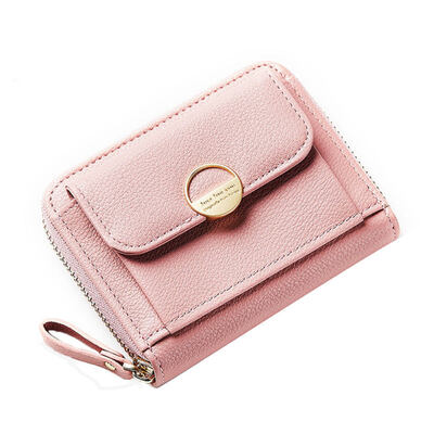 

Women\s Fashion Zipper Short Wallet Card Slot Clutch Faux Leather Coin Purse