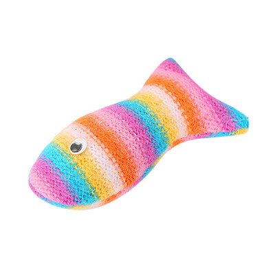 

Fashion Funny Cat Toy Pet Bite Resistant Chew Plush Doll Colorful Cute Fish Mouse Molar Toy For Cat Kitten