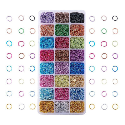 

PH PANDAHALL 1 Box Colorful Aluminum Wire Open Jump Rings For Jewellery Making Accessories