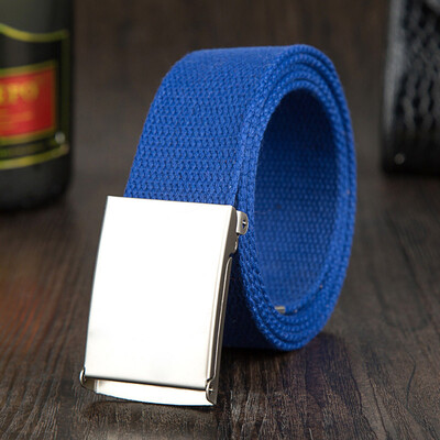 

Fashion Men Women General Belts Canvas Unisex Candy Color Belt Solid Buckle Military Belts For Jeans Cowboy Pants 110--140cm