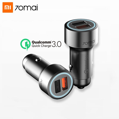

Xiaomi 70mai USB Car Charger For Mobile Phone Tablet GPS Quick Charge 30 Fast Charger Dual USB Mobile Phone Charger Adapter