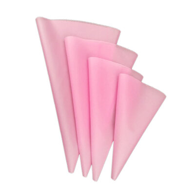 

4Pcs Reusable Silicone Icing Piping Cream Pastry Bag Nozzle DIY Cake Baking Tool
