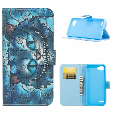 

MOONCASE LG Q6 G6 Mini Painted Pattern Leather Case - Blue Cat