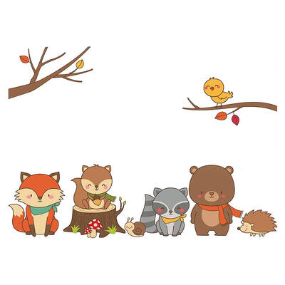 

Cute Cartoon Forest Removable PVC Wall Stickers Kids Bedroom Decor Decals