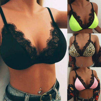 

AU Sexy Floral Lace FLOWER Bralette Unpadded Push Up Bra Crop Top Women Lingerie