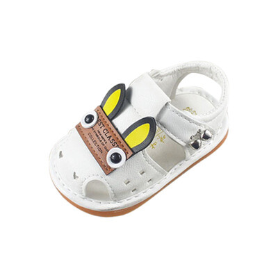 

Summer Baby Girl Cute Leather Crib Shoes Toddler Baby New Cartoon Boys Girls Sandals With Sound Soft-Soled Baby Shoe Sandals