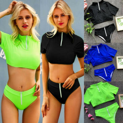 

Women High Waist Swimwear Bikini Bathingsuit Swimsuit Bandage Tankini Beach New