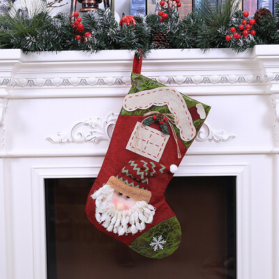 

〖Follure〗Christmas Gifts Candy Bag Christmas Santa Claus Snowman Socks Decorations A