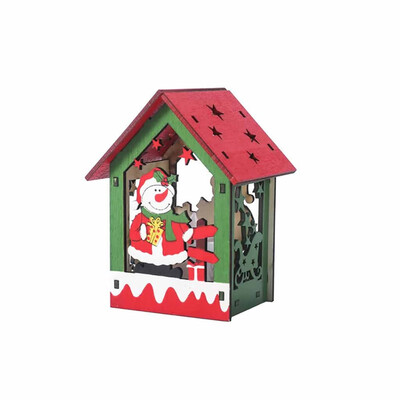 

Siaonvr LED Light Wood House Cute Christmas Tree Hanging Ornaments Holiday Decoration