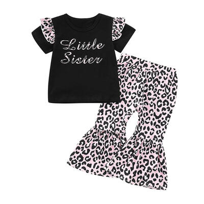

Baby Boys Girls Cute Clothing Set Summer O-Neck Tops Leopard Print Pants