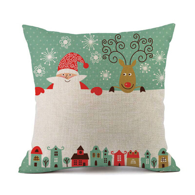 

Tailored Merry Christmas Pillow Cases Cotton Linen Sofa Cushion Cover Home Decor