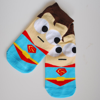 

Heros No Show Socks Superman Batman Captain America Arrowman Bruce Lee Character Invisible Cotton Happy Socks