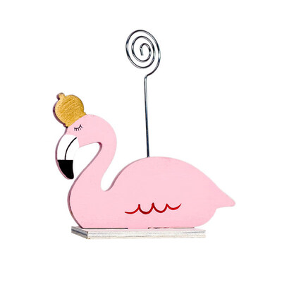 

Nordic Easter Party Place Card Holder Crown Flamingo Photo Clip Table Memo Stand